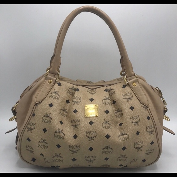 Authentic MCM Beige Leather Hobo Shoulder Bag - Picture 3 of 14